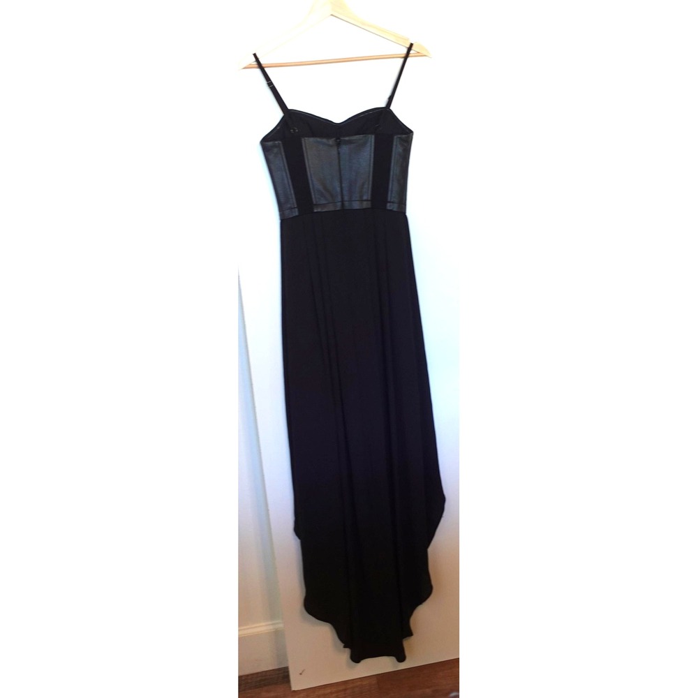 Bcbg Maxazria Faux Leather Corset Maxi Dress XXS Black Leandra High Low Goth NWT - Picture 3 of 12